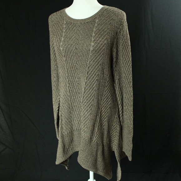 eight eight eight Tops - Eight Eight Eight | Brown & Tan Tunic Sweater | L
